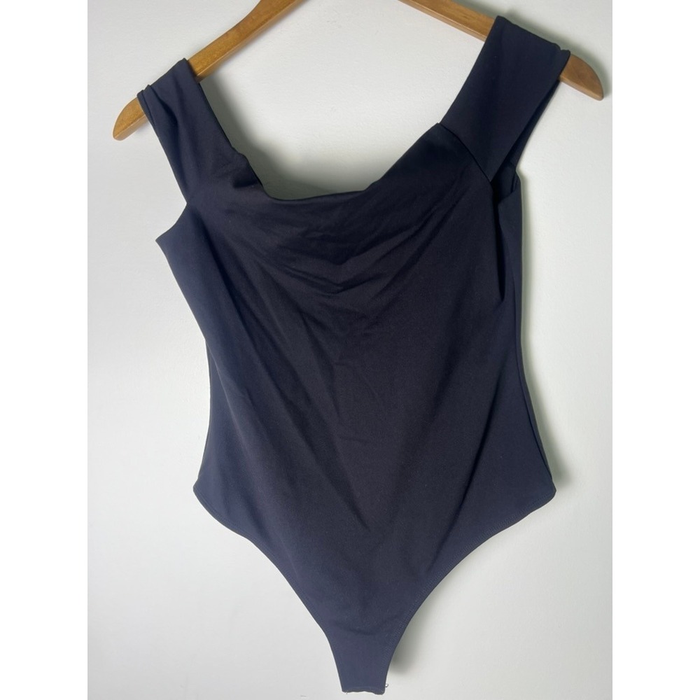 Free People Bodysuit M Black Square Neck Thong Intimately Minimalist Whimsigoth